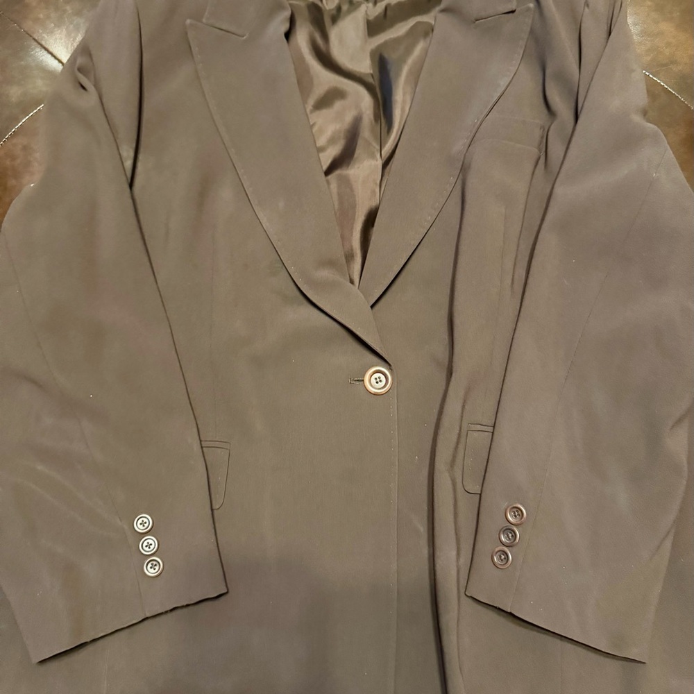 Marina Rinaldi Brown Blazer with Notched Lapel